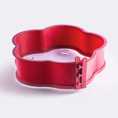 coox Червена силиконова форма цвете със стъклена основа coox