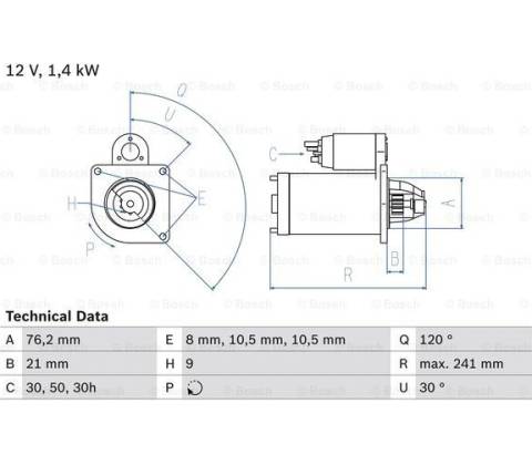 BOSCH Štartér 0986014900