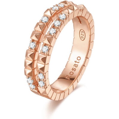 Rosato Originálne bronzový prsteň so zirkónmi cubic RZA014