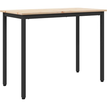 vidaXL Маса Естествен 100 x 50 x 77 см Инженерна дървесина и стомана (873794)