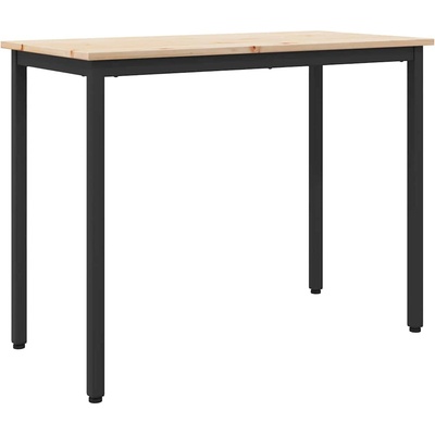 vidaXL Маса Естествен 100 x 50 x 77 см Инженерна дървесина и стомана (873794)