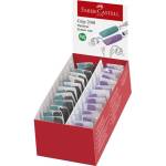 Faber-Castell Меден ластик FABER-CASTELL Grip 2001 40x10mm 2 броя черни/океански сини розови/лилави цветове 187173 (187173)