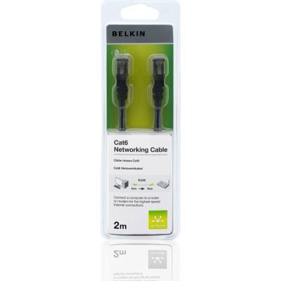 Belkin A3L981bt02MBKHS PATCH UTP CAT6, 2m, černý