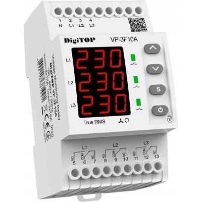 Třífázový přepěťový relé DigiTop VP-3F10A