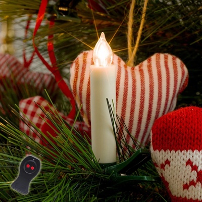 Konstsmide Christmas Vánoční svíčky LED na baterii bílá 10 zdrojů 1901-100