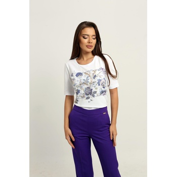 Image 1 of Radek's Collection Дамска бяла блузка със щампа 82122-110