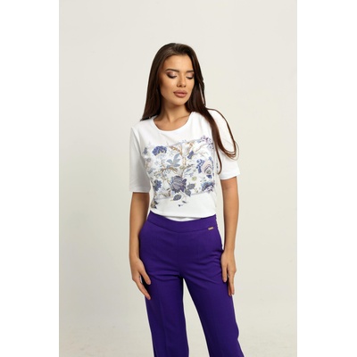 Radek's Collection Дамска бяла блузка със щампа 82122-110