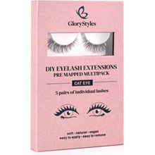 GloryStyles Sada 5 párov segmentových rias - CAT EYE