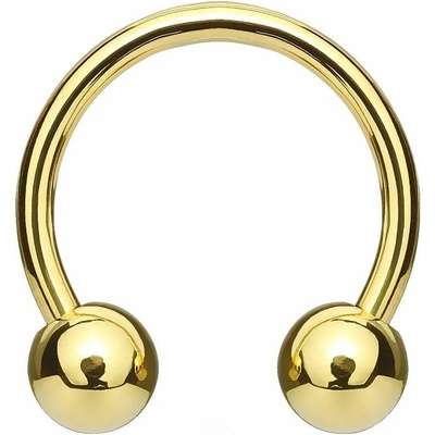 S4U Piercing podkova žluté zlato (1,2 x 12 mm, kuličky 3 mm) PV1001GD-121233
