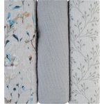 KikkaBoo Комплект 3 бр муселинови пелени 75х75 см Dreamy Fields Grey (31103010111)