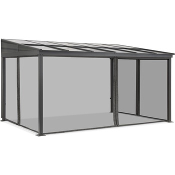 Garden Point Алуминиев навес за тераса 3 x 6 м Tarragona с мрежа против комари Garden Point антрацит (GAP1169)