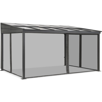 Garden Point Алуминиев навес за тераса 3 x 6 м Tarragona с мрежа против комари Garden Point антрацит (GAP1169)