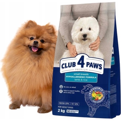 Club4Paws Premium pre dospelých psov malých plemien jahňa a rýža 2 kg