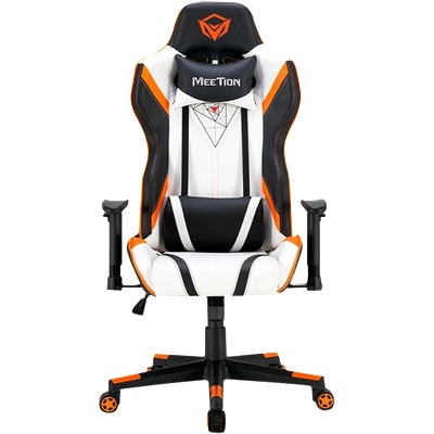 Meetion CHR15 геймърски стол, черен/бял/оранжев (MT-CHR15 BWO)