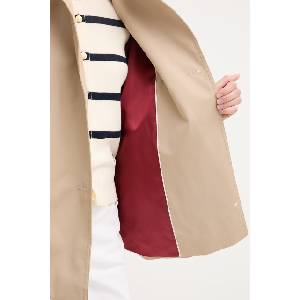 Tommy Hilfiger къс шлифер дамски от памук (WW0WW49586)