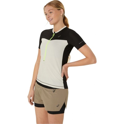 ASICS Фланелка с къс ръкав Asics Fuji Short Sleeve Top Ld42 - Pepper/Black