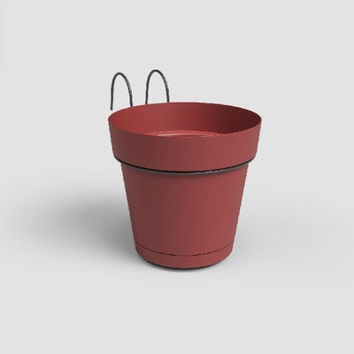 Artevasi Květináč CAPRI závěsný na balkon 20cm plast červená DARK RED