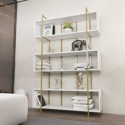 Hanah Home knihovna Bruti - White, Gold White Gold