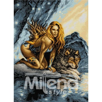 Milena Style Кралицата на вълците - гоблен със схема конци Ariadna 1: 1