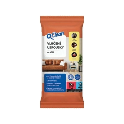 Q Clean vlhčené obrúsky na kožený nábytok a koženú galantériu 40 ks