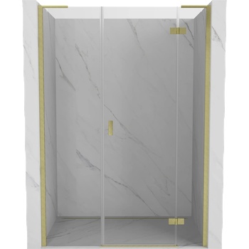 Mexen Mist-H L десни отварящи се душ врати 150 cm, прозрачни, златисти четки - 8A5L-150-001-55-00-P (8A5L-150-001-55-00-P)