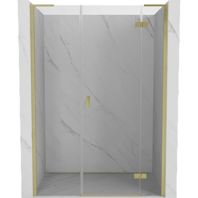 Mexen Mist-H L десни отварящи се душ врати 150 cm, прозрачни, златисти четки - 8A5L-150-001-55-00-P (8A5L-150-001-55-00-P)
