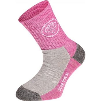 Surtex dětské jarní merino ponožky Růžová