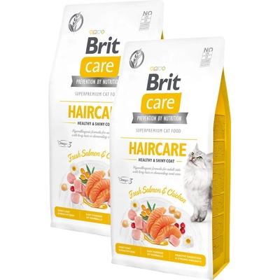 Brit Care Cat Grain-Free Haircare Healthy & Shiny Coat 2 x 7 kg