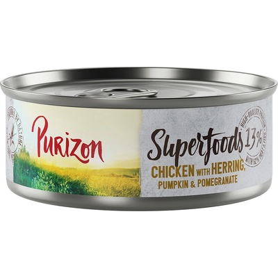 Purizon Superfoods kuracie so sleďom tekvicou a granátovým jablkom 6 x 70 g