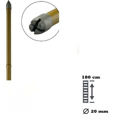 Oporná tyč na rastiny 180 cm ø 20 mm - hnedá PRO-211957