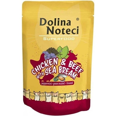 Dolina Noteci Superfood Котка Пиле и Говеждо с Морска Бяла Риба 85 г