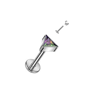 Šperky4U piercing do brady labreta TITAN trojúhelník TIT1261VM-1208