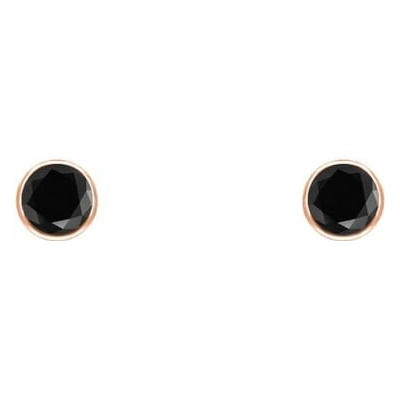 Eppi Minimalistické bezel náušnice s čiernymi diamantmi Viosa E36762