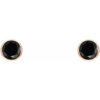 Eppi Minimalistické bezel náušnice s čiernymi diamantmi Viosa E36762