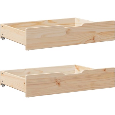 vidaXL Чекмеджета за под легло с колелца 2 бр 85x55x17 см бор масив (850926)