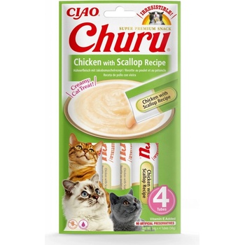 Chúru Cat Skin&Coat Chicken with Scallop 4 x 14 g