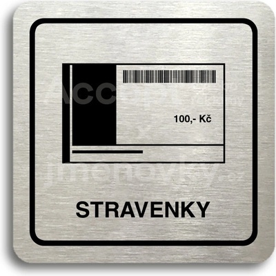 ACCEPT Piktogram stravenky - stříbrná tabulka - černý tisk