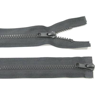 Kostěný zip no.5 rozepínací dvoucestný 85cm tmavě šedý