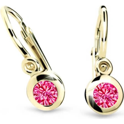 Cutie Jewellery zlaté detské náušnice C1537-10-X-1 fuchsiová