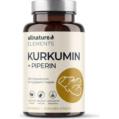 Allnature Kurkumín s piperínom bylinný extrakt 60 kapsúl