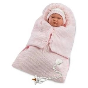 Llorens Doll 74040 baby Lala in pink drum 42cm