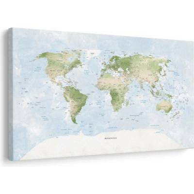 Obraz mapa světa v pastelových tónech - 60x40
