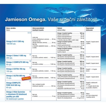Jamieson Omega-3 Select 1000 mg 150+50 kapslí
