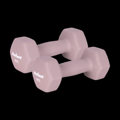 Rebel RBA-2330-4 Litinové neoprenové činky HEX 2 x 4 kg