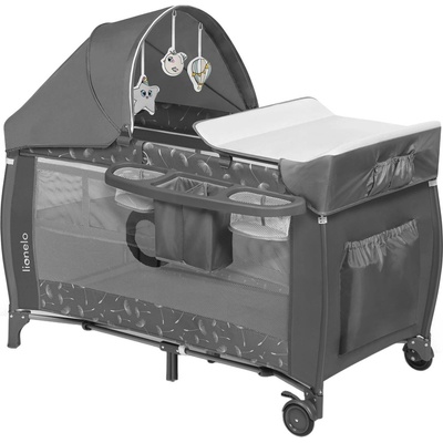 Lionelo Бебешка кошара на 2 нива с повивалник Lionelo - Sven Plus, Grey Concrete (5903771705561)