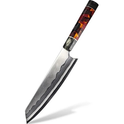 IZMAEL Damaškový kuchynský nôž Asahikawa Kiritsuke/Hnedá 20.5 cm