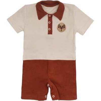 Mamatti Body s nohavičkami Baby Fox béžová hnědá