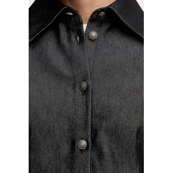 Rotate Дънкова риза Rotate дамска в черно със стандартна кройка с класическа яка 114961100 (114961100)