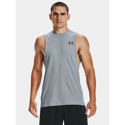 Under Armour Left Chest Cut Off Tank Man Grey