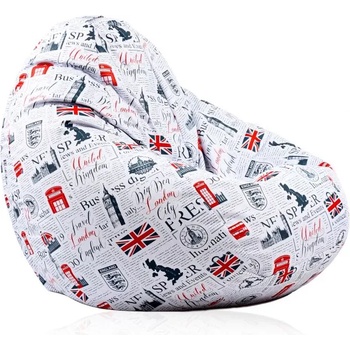 Image 1 of Pufrelax Калъф за пуф круша, 520л. , Nirvana Gigant - Good Old News, (Не съдържа пълнеж), водоустойчив, принт